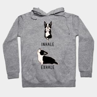 Boston Terrier Inhale Exhale Yoga Pose Hoodie